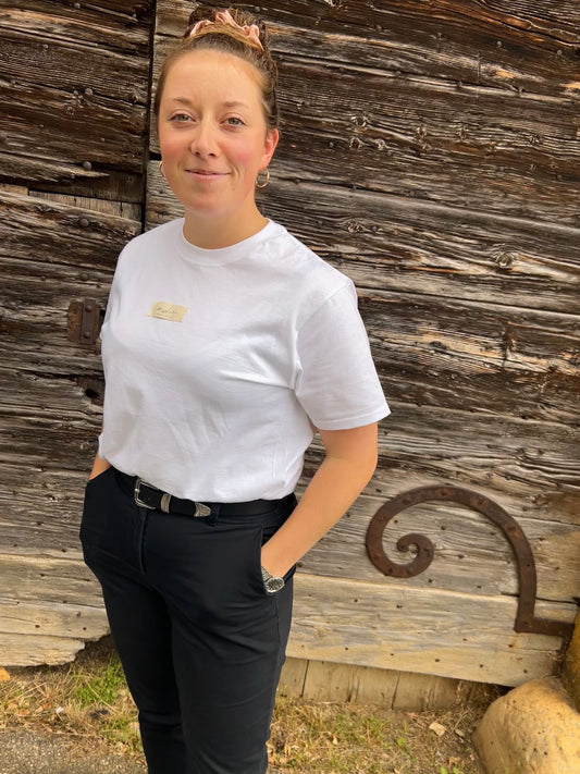 T-shirt flowers blanc