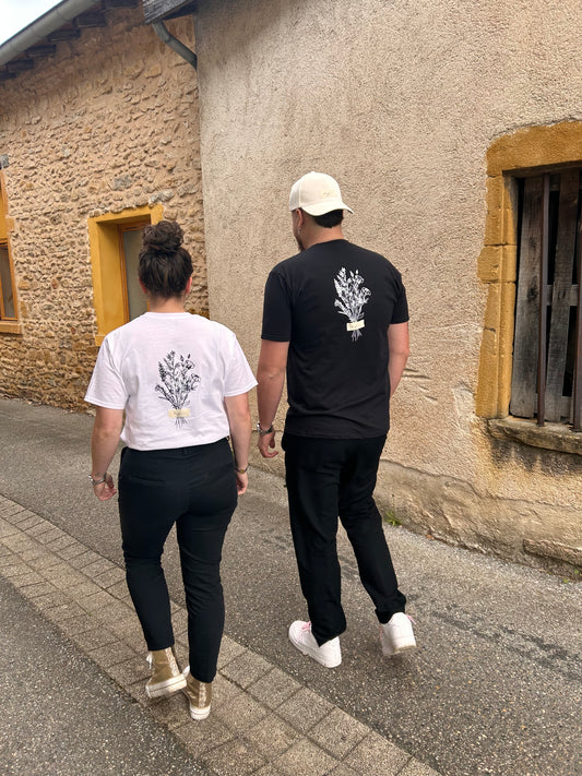 T-shirt flowers noir