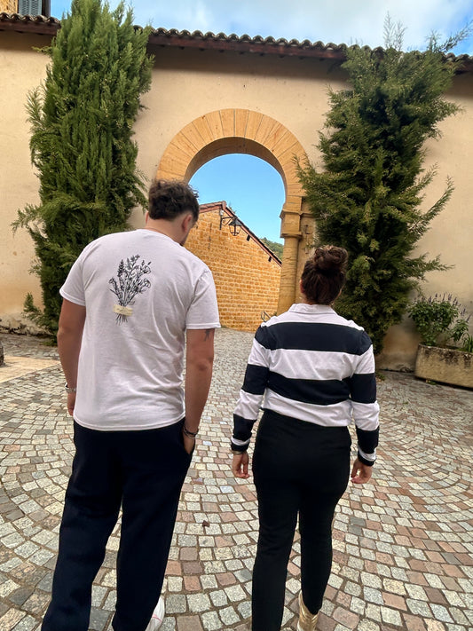 T-shirt flowers blanc