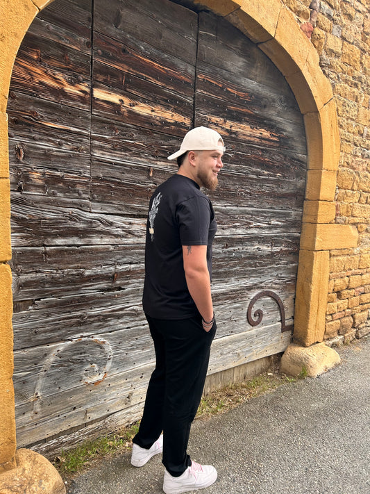 T-shirt flowers noir